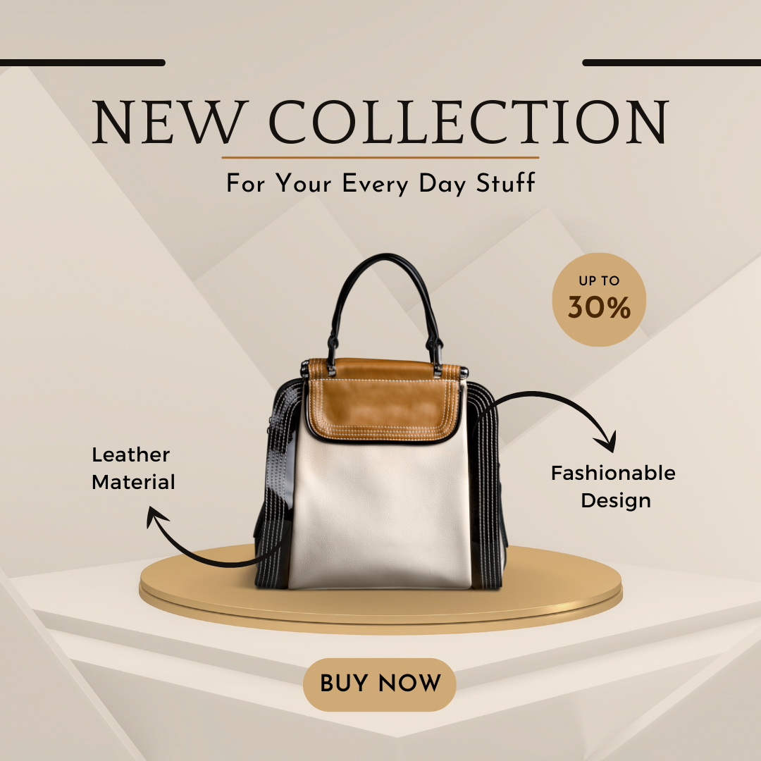 Beige Brown Modern Hand Bag Ad