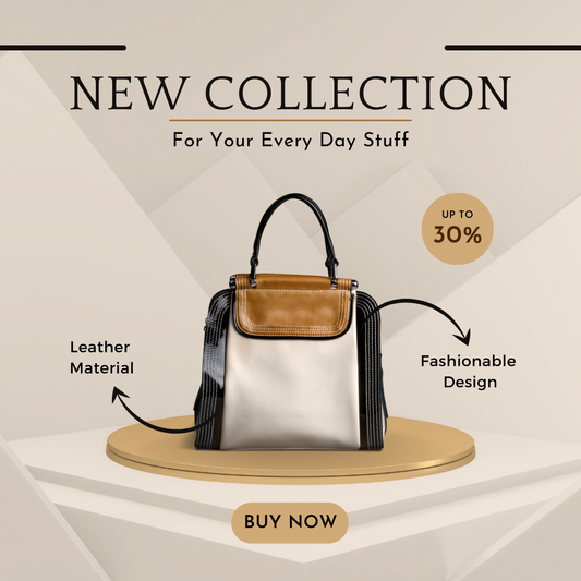 Beige Brown Modern Hand Bag Ad